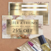 Waterverf en Gold Foil verwijzingskaart Visitekaartje