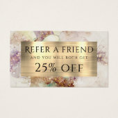 Waterverf en Gold Foil verwijzingskaart Visitekaartje (Voorkant)