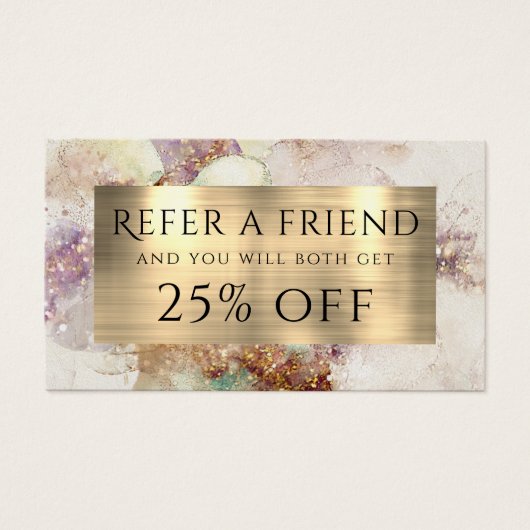 Waterverf en Gold Foil verwijzingskaart Visitekaartje (Voorkant)