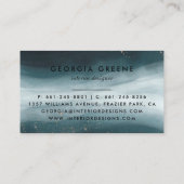 Waterverf en golven van de zee | Handtekening Visitekaartje (Achterkant)