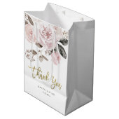 Waterverf en goud | Blush roze rozen Medium Cadeauzakje (Voorkant Gekanteld)