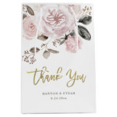 Waterverf en goud | Blush roze rozen Medium Cadeauzakje (Voorkant)
