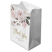 Waterverf en goud | Blush roze rozen Medium Cadeauzakje (Achterkant Gekanteld)