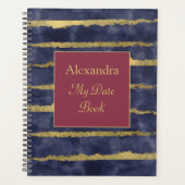 Waterverf en goud gepersonaliseerd planner (Voorkant)