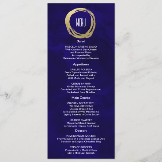 Waterverf en Goud Modern Custom Menu (Voorkant)