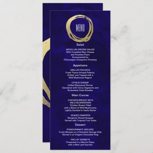 Waterverf en Goud Modern Custom Menu (Voorkant / Achterkant)