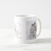 Waterverf en Goud | Twee fotobrief C monogram Koffiemok (Voorkant rechts)