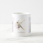 Waterverf en Goud | Twee fotobrief K Monogram Koffiemok (Center)