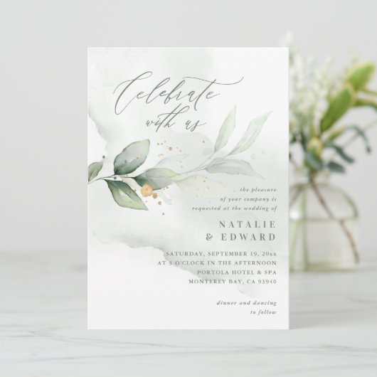 Waterverf- en goudbladeren (Staand voorkant)