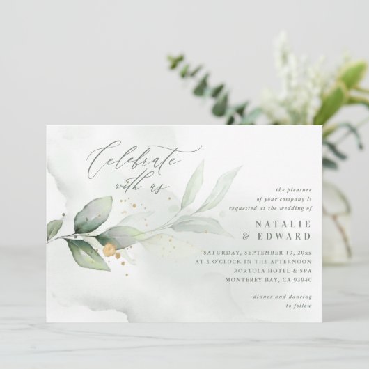 Waterverf- en goudbladeren (Staand voorkant)