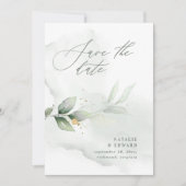 Waterverf- en goudbladerselderij save the date (Voorkant)