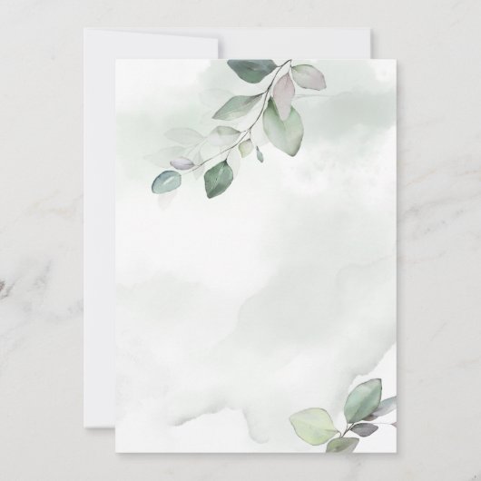 Waterverf- en goudbladerselderij save the date (Achterkant)