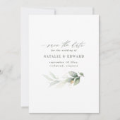 Waterverf- en goudbladerselderij save the date (Voorkant)