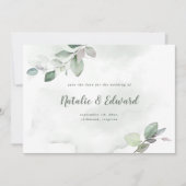 Waterverf- en goudbladerselderij save the date (Voorkant)