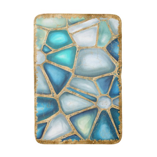 Waterverf - en goudcellen - oceaan badmat (Voorkant Verticaal)