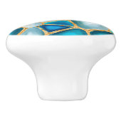 Waterverf - en goudcellen - oceaan keramische knop (Zijkant)