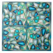 Waterverf - en goudcellen - oceaan - quatro tegeltje (Voorkant)