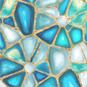 Waterverf - en goudcellen - oceaan sticker (Voorkant)