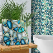 Waterverf - en goudcellen - oceaankeramische tegel tegeltje