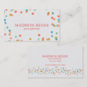 Waterverf en Gouden Confetti Feestplanner Visitekaartje (Voorkant / Achterkant)