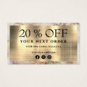 Waterverf en gouden folie bedankt voor je creditca visitekaartje (Achterkant)