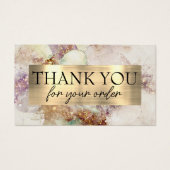 Waterverf en gouden folie bedankt voor je creditca visitekaartje (Voorkant)