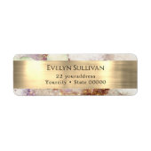 Waterverf en gouden folie, etiket van het retourad (Voorkant)