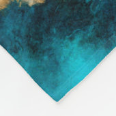 Waterverf en gouden turquoise Wave Abstract Fleece Deken (Hoek)