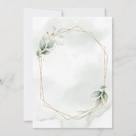 Waterverf- en goudgeometrische bruiloft (Achterkant)