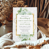 Waterverf en goudgips Eucalyptus Wedding Kaart