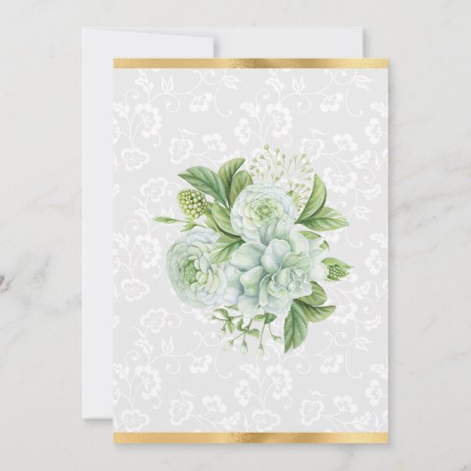 Waterverf en goudgips Eucalyptus Wedding Kaart (Achterkant)