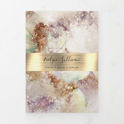 Waterverf- en goudkoortsdrievoudig brochure drieluik kaart (Cover)