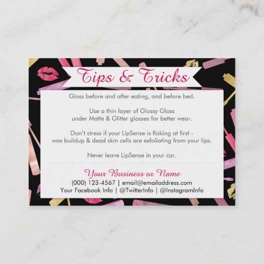 Waterverf- en goudliften toepassen en Tips-kaarten Visitekaartje (Achterkant)