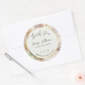 Waterverf en goudolie elegant Dank u wel Klassiek Ronde Sticker (Envelop)
