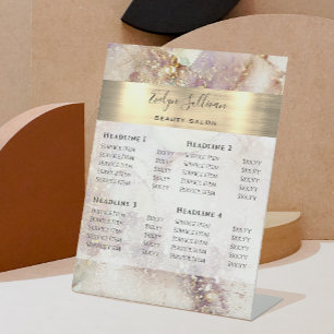 Waterverf- en goudolieprijslijst Deestteken Reclamebord Met Voetstuk