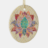 Waterverf- en goudpaisley versierd lotus keramisch ornament (Rechts)