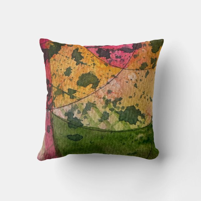 Waterverf en inkt Abstract expressionisme kunst Kussen (Achterkant)