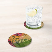 Waterverf en inkt Abstract expressionisme kunst Ronde Kartonnen Onderzetter (Insitu)