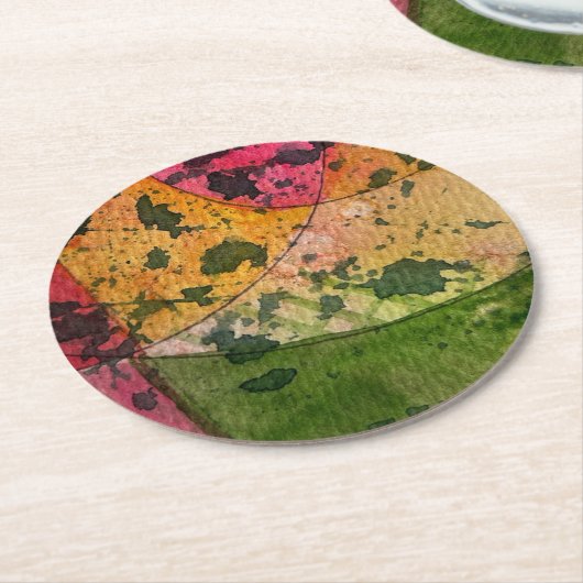 Waterverf en inkt Abstract expressionisme kunst Ronde Kartonnen Onderzetter (Gebogen)