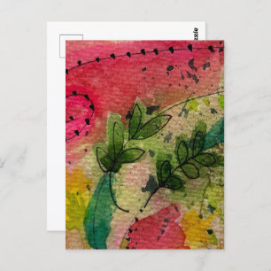 Waterverf en inkt Abstract impressionisme kunst Briefkaart
