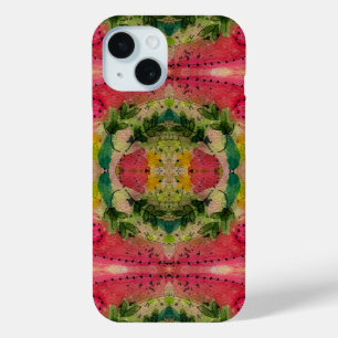 Waterverf en inkt Abstract impressionisme kunst iPhone 15 Case