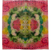 Waterverf en inkt Abstract impressionisme kunst Douchegordijn (Voorkant)