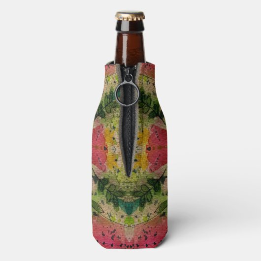 Waterverf en inkt Abstract impressionisme kunst Flesjeskoeler (Fles Achterkant)