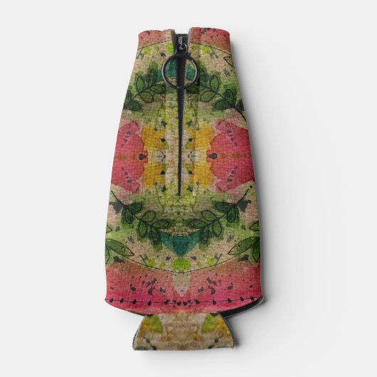 Waterverf en inkt Abstract impressionisme kunst Flesjeskoeler (Achterkant)