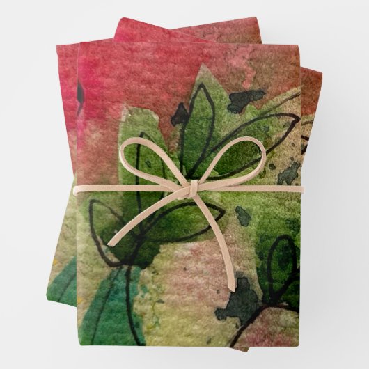 Waterverf en inkt Abstract impressionisme kunst Inpakpapier Vel (In situ)