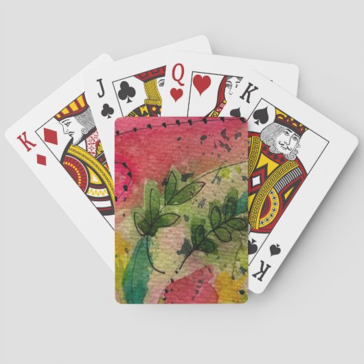 Waterverf en inkt Abstract impressionisme kunst Pokerkaarten (Achterkant)