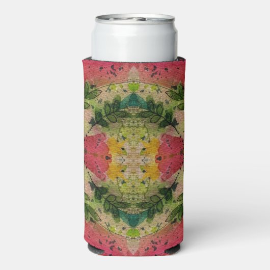 Waterverf en inkt Abstract impressionisme kunst Seltzer Blikjeskoeler (Seltzer Achterkant)