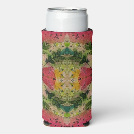 Waterverf en inkt Abstract impressionisme kunst Seltzer Blikjeskoeler (Seltzer Voorkant)