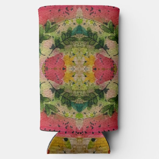 Waterverf en inkt Abstract impressionisme kunst Seltzer Blikjeskoeler (Achterkant)