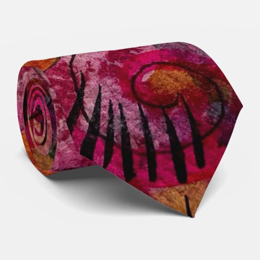 Waterverf en inkt Abstract mooi schilderij Stropdas (Opgerold)